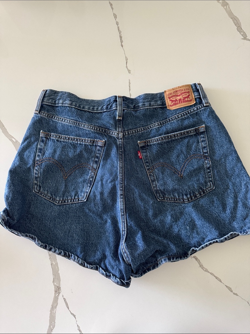 Levi's Dark Blue High-Rise Denim Shorts